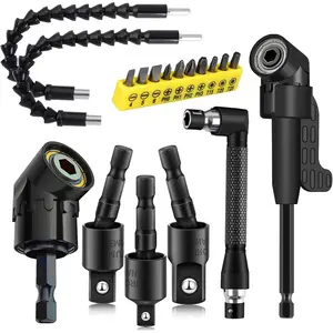 18 count Flexible Drill Bit Extension, Include 3 count Rotatable Socket Adapter 2 count 105? Right Angle Drill Attachment 10 Short  Bits 90? Angled Bits and 2 Bendable Extension Tool