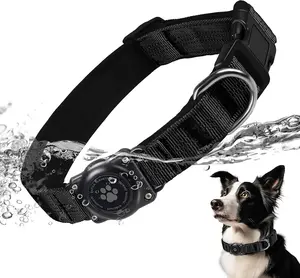 AirTag Dog Collar, IP68 Waterproof Air Tag Dog Collar Holder, Reflective, Ultra-Durable, Comfortable Padded, Heavy Duty Dog Collars for Small Medium Large Dogs