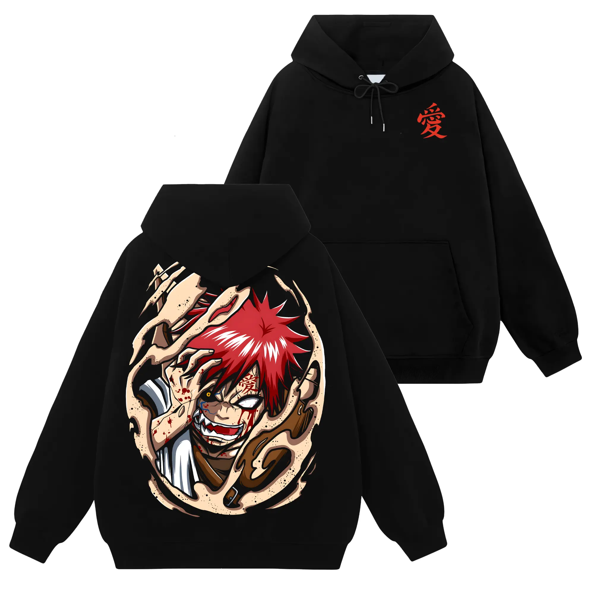 [Shinobi Shop] Limited Gaara Kazekage Hokage Shukaku - Naruto Shippuden #184 Hoodie T-Shirt Sweatshirt, Retro Vintage Unisex Graphic 90s Cotton, Gift For Wibu, Anime Manga Y2K Streetwear Apparel Everyday