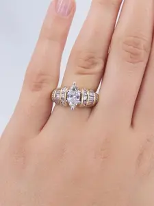 1 PC Romantic Cubic Zirconia For Women For Wedding Engagement Anniversary Party Jewelry Valentine's Day Gift, Wedding Promise Rings