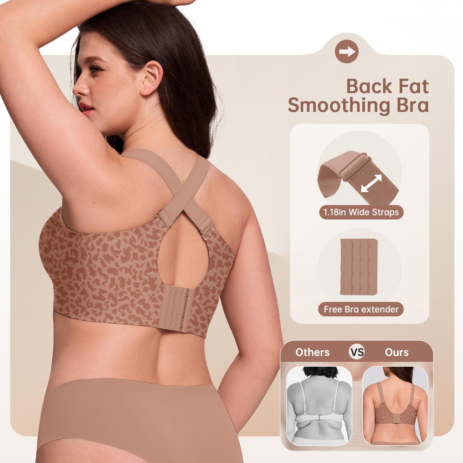 OEAK Womens Jelly Bra Wireless Leopard Plus Size Supportive Seamless Bras Full Coverage Push Up Comfortable No Underwire T Shirt Bras