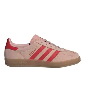 adidas Womens Gazelle Indoor Lace Up Sneakers Shoes Casual - Pink