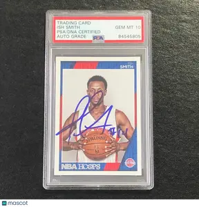 2016-17 NBA Hoops #5 Ish Smith Signed Card AUTO 10 PSA Slabbed Pistons