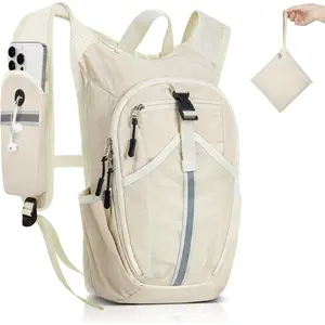 Small Hiking Backpack 15L- Lightweight Packable Foldable Backpack for Travel Camping Outdoor Commute, Compact Rucksack for Women Men(Beige)