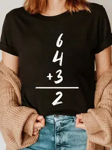 100% Cotton Baseball Inspired Math 6 4 3 2 Double Play Softball Game Tee T-Shirt