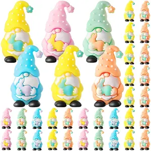 Easter Mini Bunny Dwarf Figurines, Colorful Faceless Statues, Durable PVC Material, Creative Gift for Easter and Desktop Decoration
