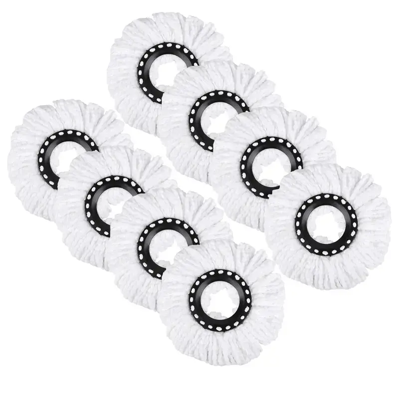 Microfiber Round Mop Heads 4/8 Pieces 6.29inch Spin Mop Replacement Refill Cleaning Accessories-NOT Suitable for All Styles
