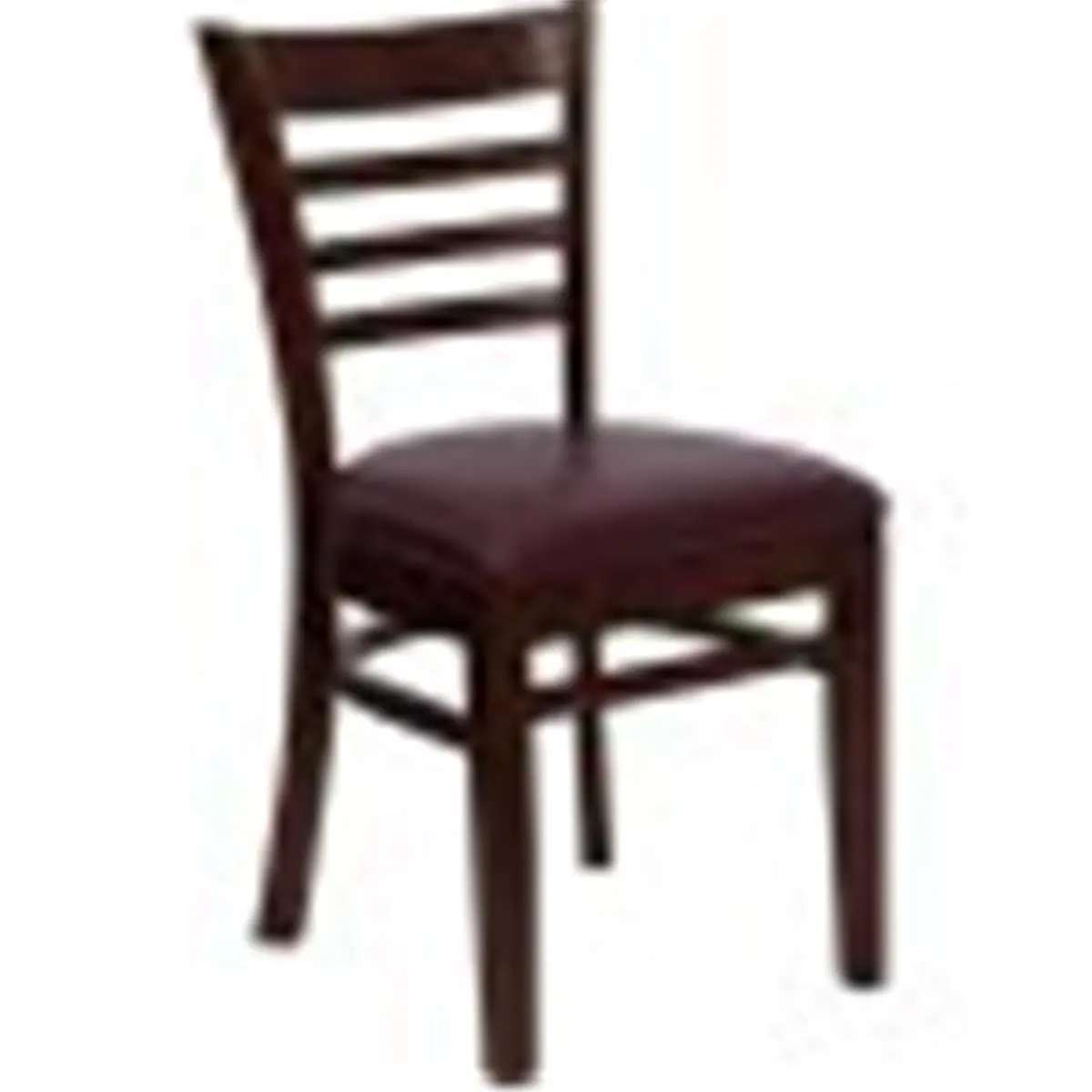 Flash Furniture Armless Mahogany Wood Outdoor Dining Chair - 2.5'' Thick Burgundy Vinyl Seat, Curved Support Bar, Designed for Commercial Use, Balcony Chairs, Foam, Dining Chairs