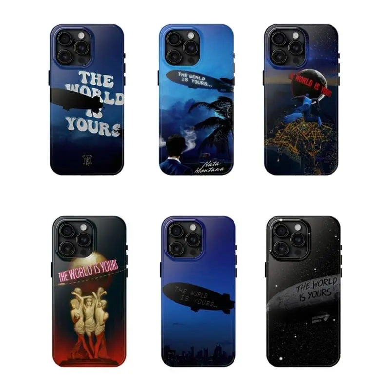 Scarface “The World Is Yours” Phone Case, Tempered Glass Protective Cover, Vintage Movie Quote Aesthetic, Tough Shockproof Case, Compatible with iPhone 11-17 Pro Max/Plus and Samsung Galaxy S23-25