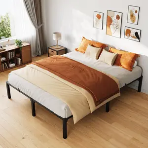 Garvee Heavy Duty Metal Platform Bed Frame 10 Inch High, No Tools Required, Reinforced Steel Slats, No Box Spring Needed, 800 lbs Capacity, Space Under Bed Ideal for Bedroom, Guest Room, Rental