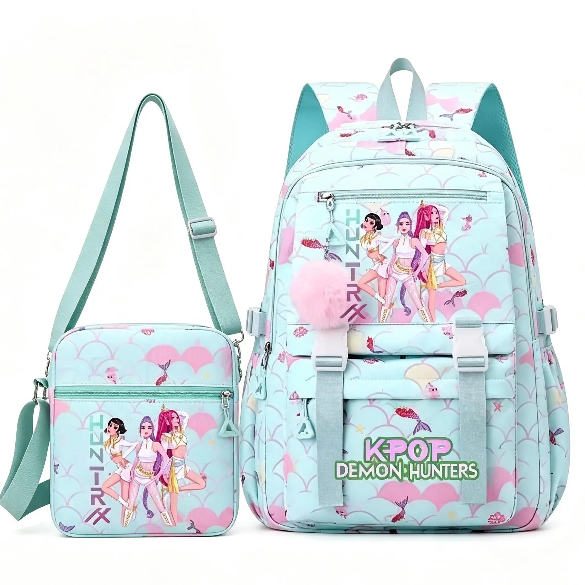 Large Girls' Multi-Function Cute SchoolBackpack, ZipTablet & Laptop ProtectionBag, Travel Bag for Phones &ElectronicsAccessories, Multi Function Backpack+Crossbody bag