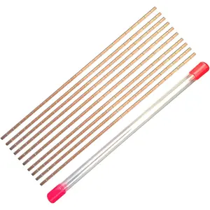 10 Sticks Brazing Rods, Phosphor Copper Solder Welding Rods No Need for Flux Low Temperature Welding Rod for HVAC/R Welding Refrigerator, Air Conditioner Pipes 1/8 * 1/16 * 10 Inch