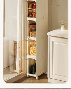 Ultra Narrow Rolling Shelf, Versatile Gap Cabinet for Bedroom & Small Spaces