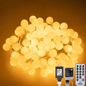 SUNNYGLADE 100 LED 49 FT Globe Ball String Lights Fairy String Lights Plug in with Remote 8 Modes Extendable for Indoor Outdoor Wedding Birthday Christmas Tree Garden Decor