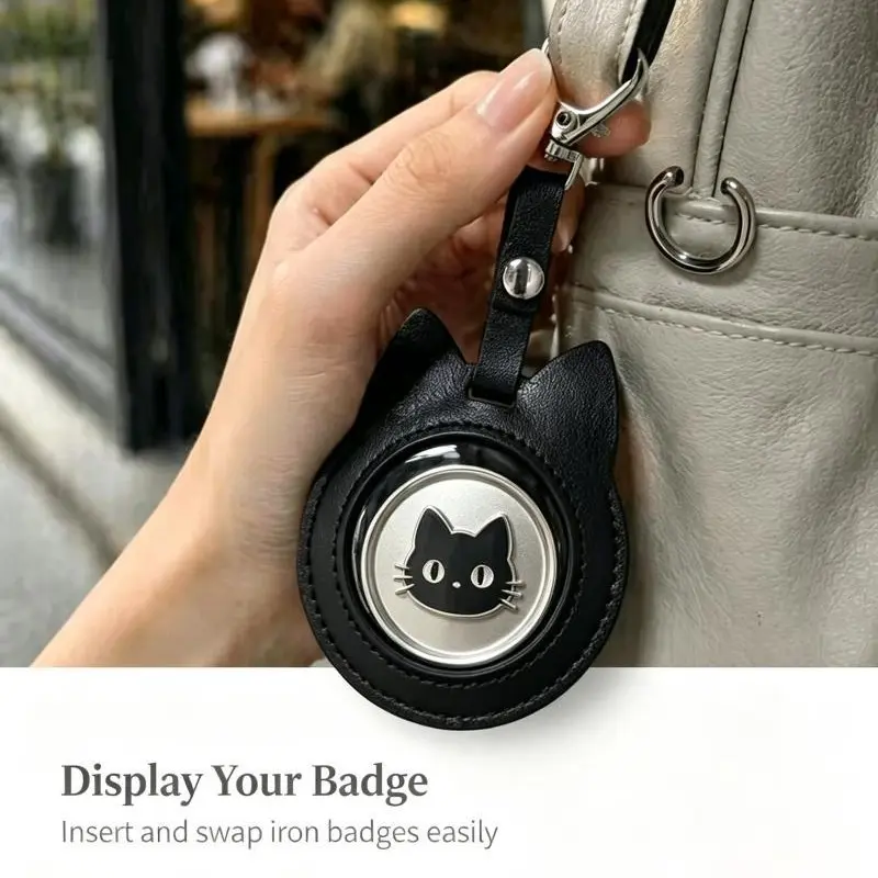 Hanging phone charm key ring suitable for storing, protecting, and displaying catlove badges or numeric badges; protective case with transparent window and storage pouch. Tactical Id Holder Badge Buddy Nursing