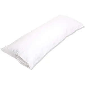 Hypoallergenic Protector Cover Pillowcases - 21 x 55 Inches, Body Size, White, Pillows Not Included