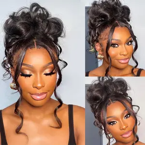 Bling Hair 360 Full Hd Lace Wigs Human Hair 34inch Body Wave Transparent Swiss Lace Frontal Wigs Remy Hair Wigs 180% Density for Black Women Natural Color Beginner Friendly