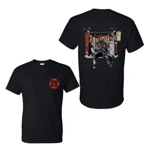 Skeleton Firefighter Crew Graphic Tee, Firefighter Brotherhood Design, 2 Sides, Statement Wear for First Responders, Oversized Casual Wear, Unique Gift for Firemen