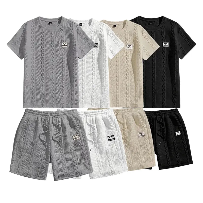 Men's Clothing 2 Pcs Set, Basic Casual Polyester Fabric Outfit with Chest Print Logo Top and Drawstring Waist Pants, Regular Fit, Fashion, Clothes, Outfits, Two Piece Set