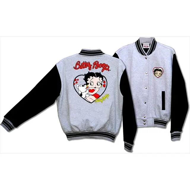 212 MAIN Pudgy Baseball Jacket - BJ-9028, Large Fit, American Style, Embroidered, Long Sleeves, Fleece-Cotton Denim Work Safety Clothes, Button Closure, Heart Frame Pockets