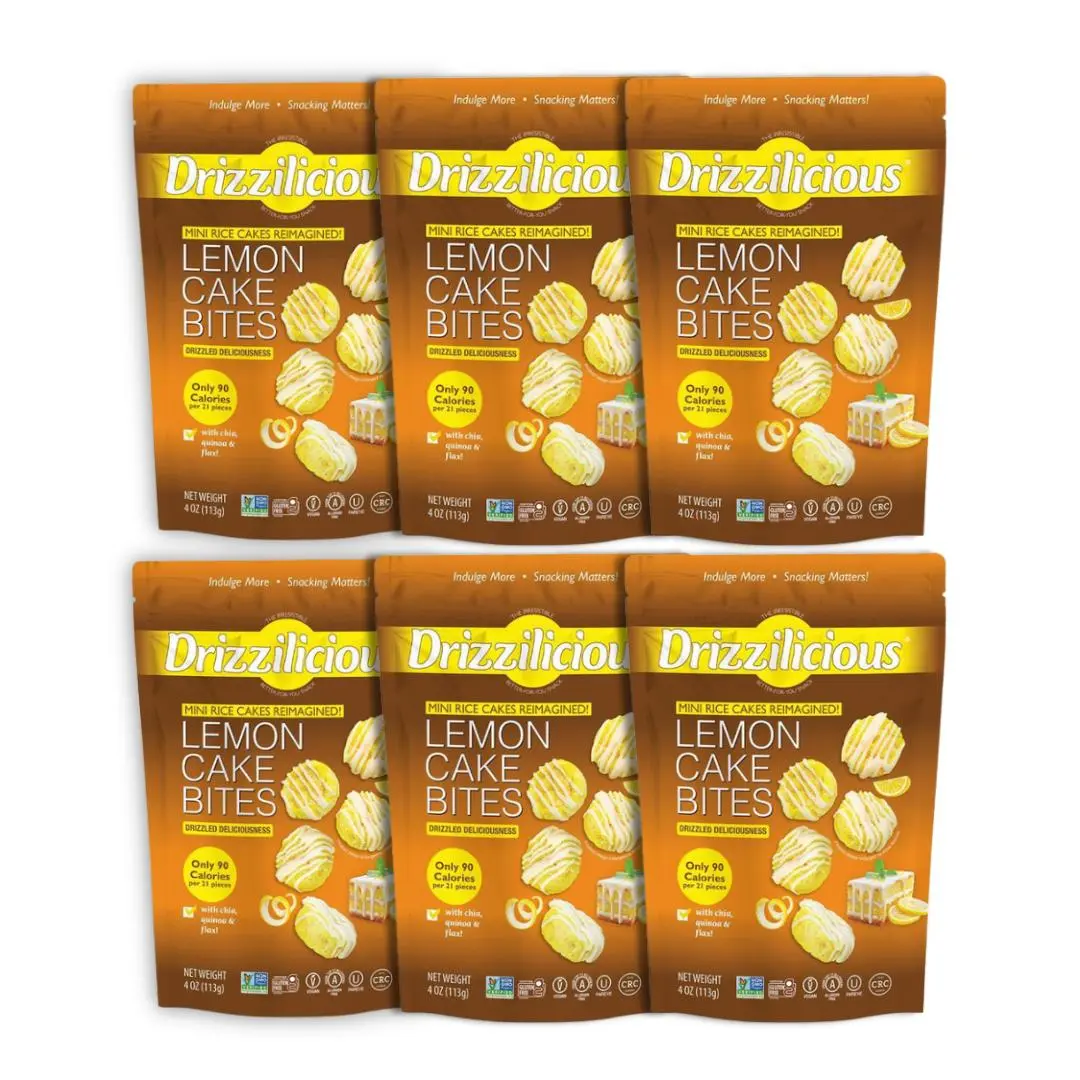6 Pack - Drizzilicious Lemon Cake Mini Rice Cakes - New Flavor 6 Pack - Drizzilicious Lemon Cake Mini Rice Cakes - New Flavor