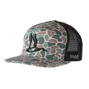 Roost Black & Camo 7 Panel 3D Puff Hat (R-RH-R-29)