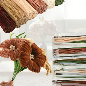 311-piece brown chenille stem set, including 300 chenille craft sticks, 10 floral sticks, and 1 roll of tape, suitable for DIY art craft projects, creative gifts, holiday and wedding decorations (not a finished product)