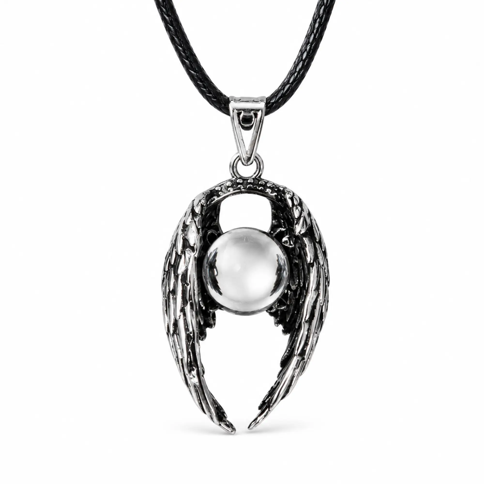 [Quiet Light] Natural Crystal Pendant Collection | Dragon Skull, Angel Wings, Owl & More Amulet Necklace