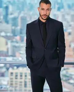 Express Classic Navy Wool-Blend Washable Modern Tech Suit Jacket