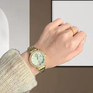 Haute Couture New 2025 Women's Watch Luxury Gold Bracelet Exquisite Small Waterproof Ideal for Students Black Friday Order Now Elegant Luminous Dial