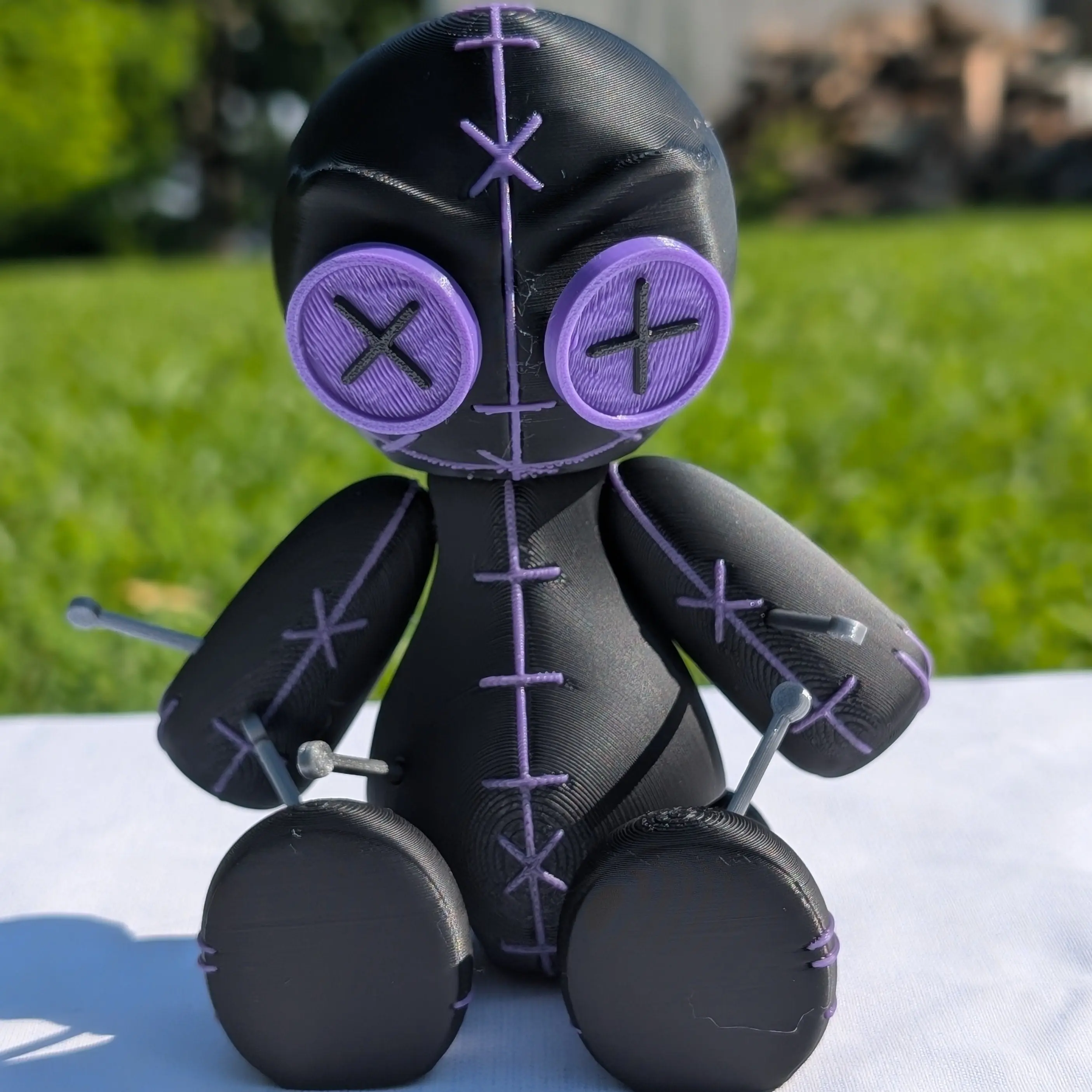 3D Printed Articulated Voodoo Doll Figure with Pins, Lightweight Home Decor Ornaments, Ideal Gift for Room Decor