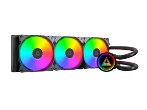 MONTECH LightFlow ARGB 360 CPU Liquid Cooler, 360mm AIO with Infinity Mirror Design, 3100RPM Pump, 3x120mm ARGB Fans, Intel & AMD Support (Black)