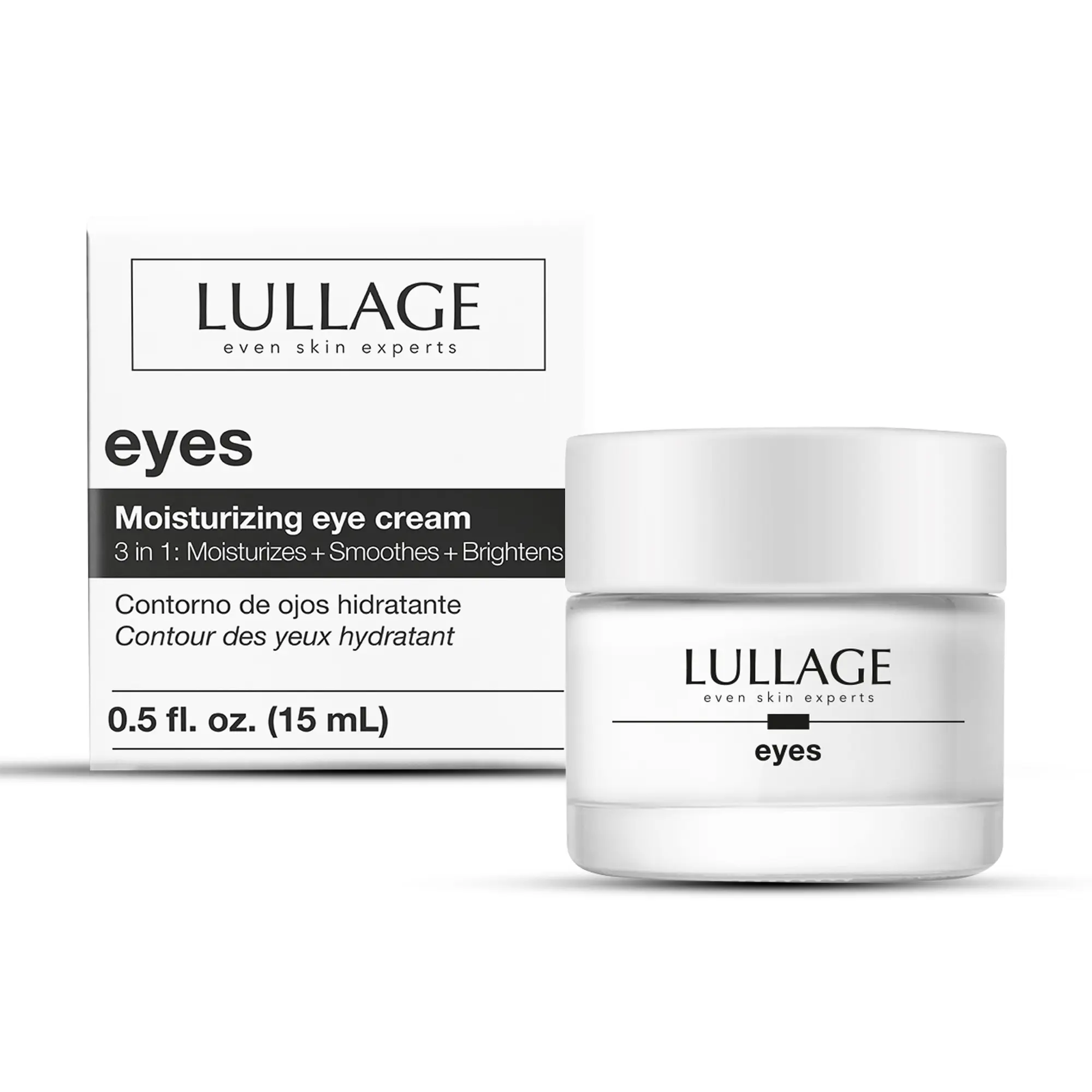 Lullage Moisturizing 3 in 1 Eye Contour Cream: Moisturizes + Smoothes + Brightens, helps to reduce the appearance of wrinkles, puffiness and Dark Circles (0.5 fl oz )