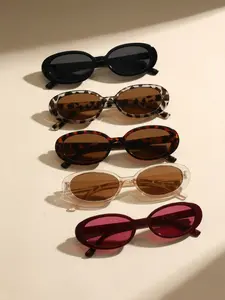 5 Pairs PC-Frame Retro Classic Sunglasses Set, American Retro Style Shades, Trendy Vintage Summer Sunglasses for Vacation, Music Festivals, Travel Photography and Daily Commute, Trendy Casual Sunglasses