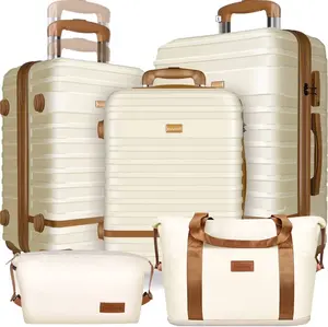 Luggage Sets and Travel Duffel Bag Set of 5, ABS Hardshell Hardside Checked Luggage with TSA Lock and Double Spinner Wheels Suitcase