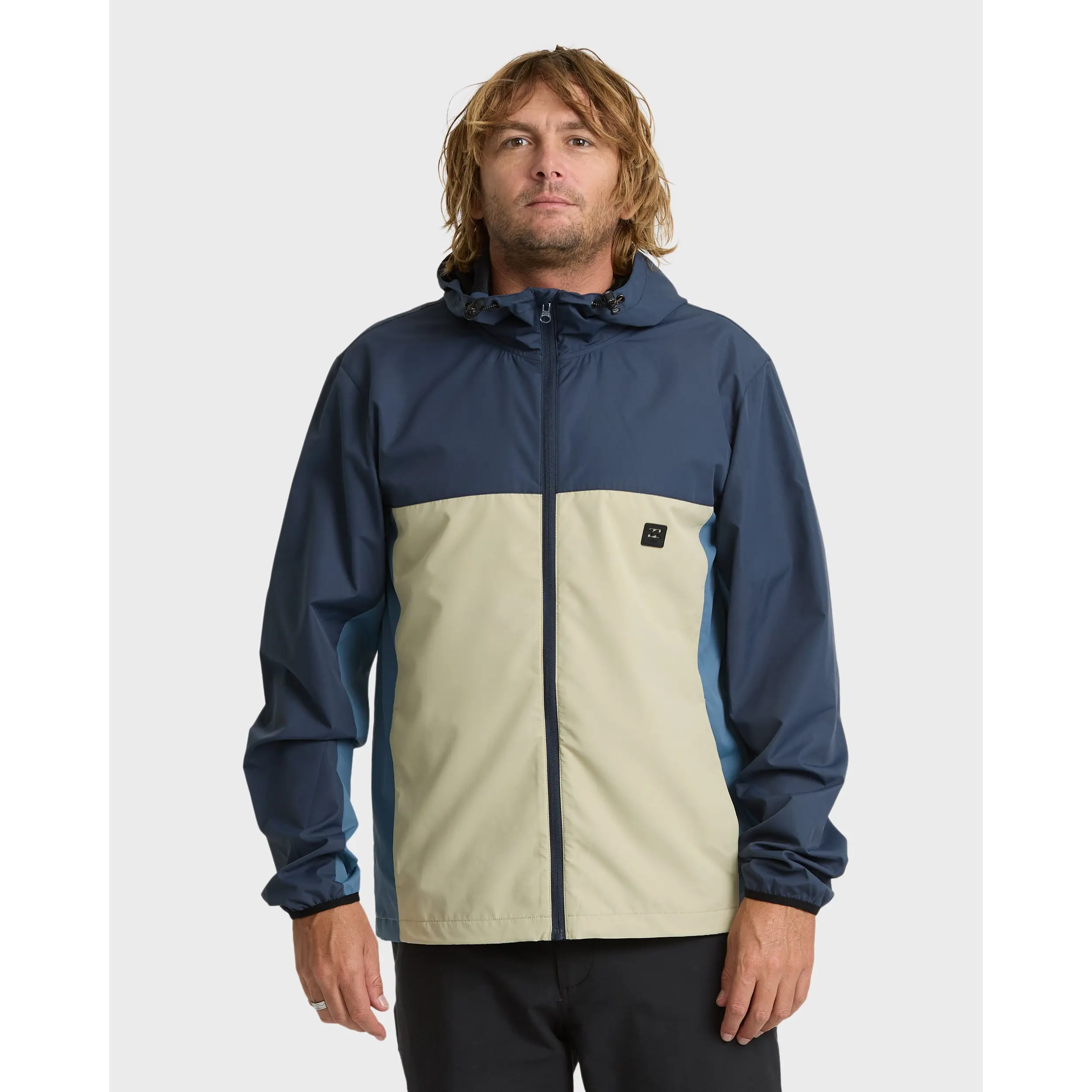 BILLABONG Timberwood Windbreaker Jacket, Men's Lightweight Regular Fit Zip-Up Windbreaker with Mesh Lining and Pockets, Casual Outdoor Layer for Spring Fall Hiking Travel and Everyday Wear Menswear Blue