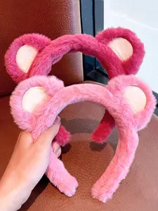 New Fashion Plush Strawberry Hairband, Cute Winter Fall Face Washing Headband, Adorable Hair Clip for Women, Stylish Accessory