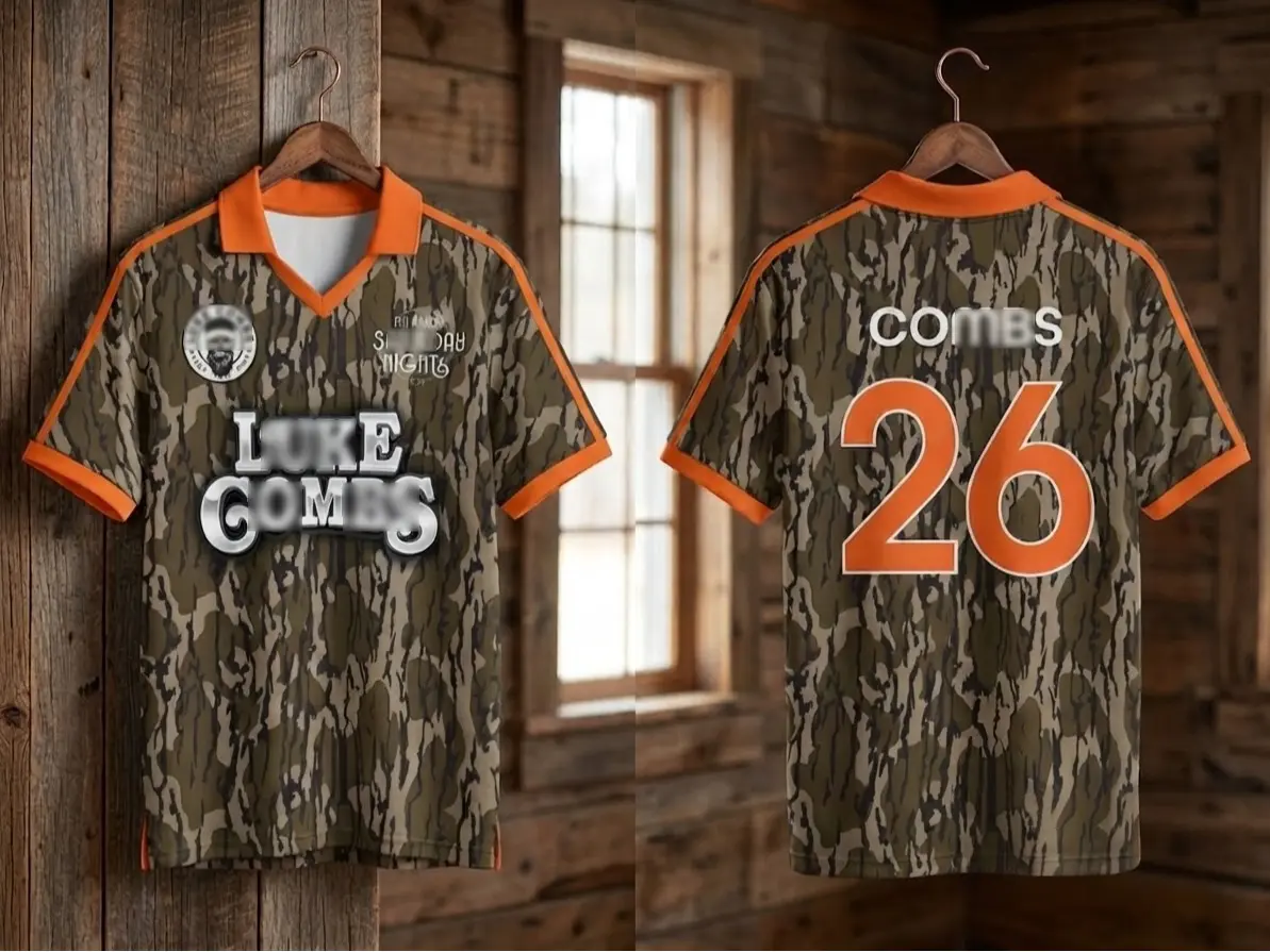 Mossy Oak Camo 2026 Tour Saturday Night V-Neck Polo Football Jersey