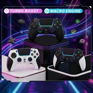 FLIRESY Anti-Drift Wireless Controller for PS5, RGB LED Lighting, Turbo Function, Dual Vibration, 6-Axis Gyro Sensor, Touchpad, Ergonomic Design, Compatible with PS5/PC/Mac/iOS/Android/Steam&1500mAh Fast-Charging Battery summervibes