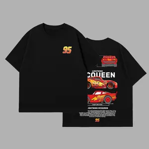 Cars Movie T-Shirt Retro Mcqueen and Mater Vintage Oversized Tee – Y2K Unisex Two Side Graphic TankTop, Top Trendy Streetwear Gym Shirt For Movie Game Fans