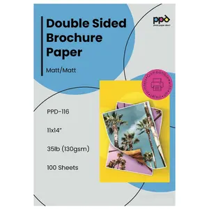 PPD Matte Double Sided Photo Paper (Brochure Paper) 11x14" 100 sheets 130 gsm for Inkjet Printers