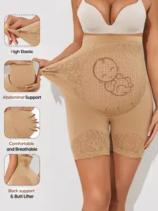 Maternity Belly Support Shorts – Seamless High Waist Pregnancy Shapewear Mid-Thigh Underwear with Anti-Chafing Design, Easy Care, Prenatal Maternity Clothing, Maternity Clothes