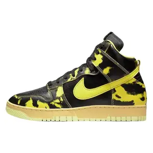 Nike Dunk High 1985 'Yellow Acid Wash' Men's Retro Hoops Style Distressed Leather Upper Comfortable Durable All Seasons Sneakers