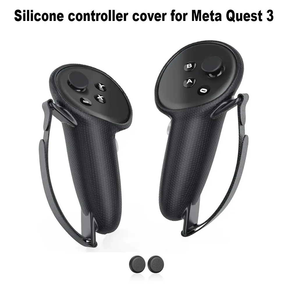 Ergonomic Silicone Controller Protective Cover Protector, Anti-scratch, Anti-fall & Durability Protection Controller Cover with Hand Strap, VR Game Accessories for Meta Quest 3, VR Devices Accessory