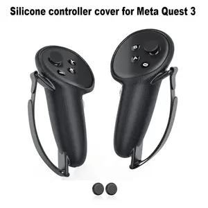 Ergonomic Silicone Controller Protective Cover, Anti-scratch & Anti-fall Protection Controller Cover with Hand Strap, VR Game Accessories for Meta Quest 3