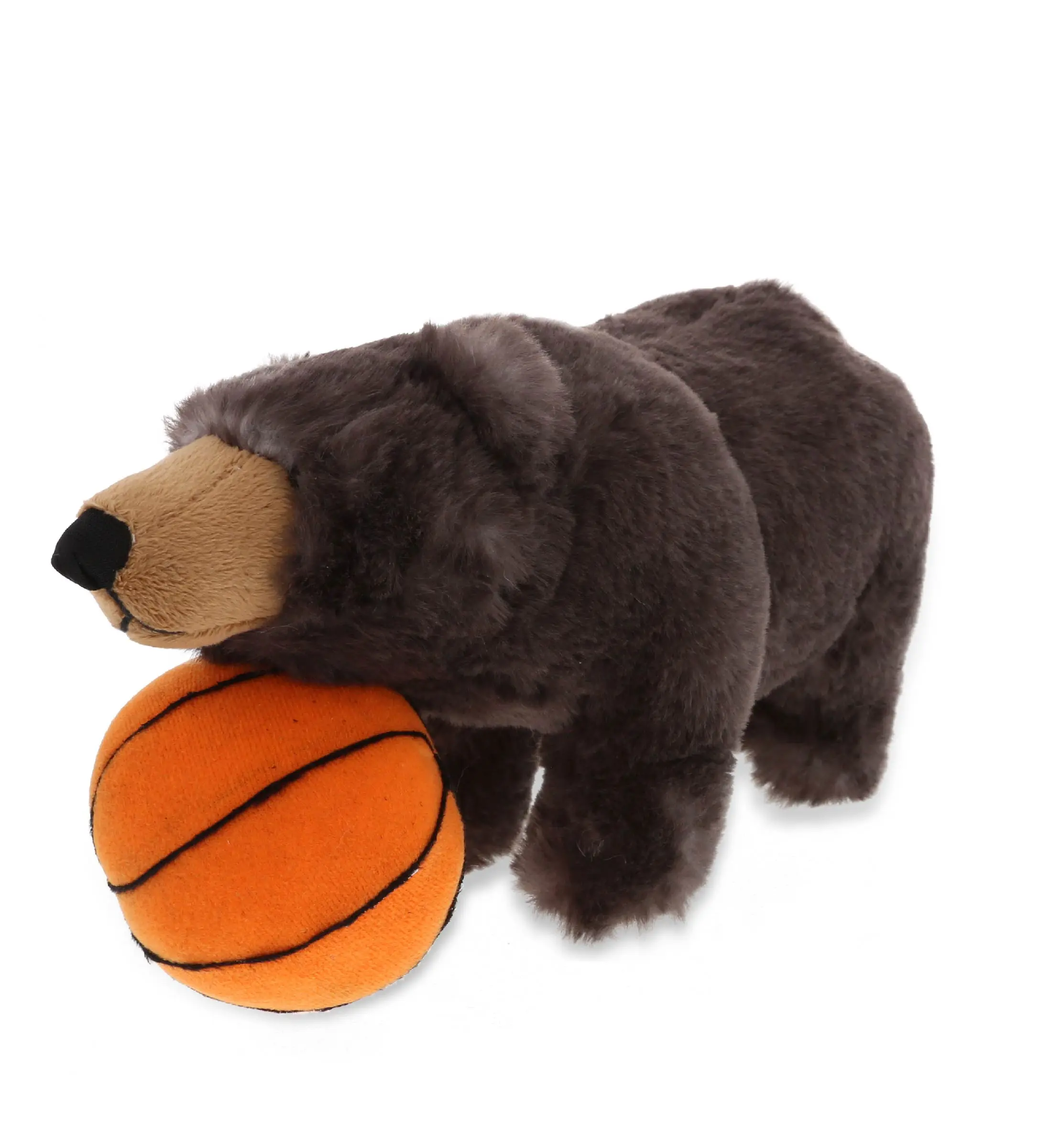 DOLLIBU Plush Basketball Stuffed Toy - Super Soft Polyester, Realistic Standing Wild Black Bear Design, Cute-Shaped Fluffy Toddler-Safe Plush Stuffed Toy, Cute-Shaped Stuffed Toys, Plush Stuffed Toys