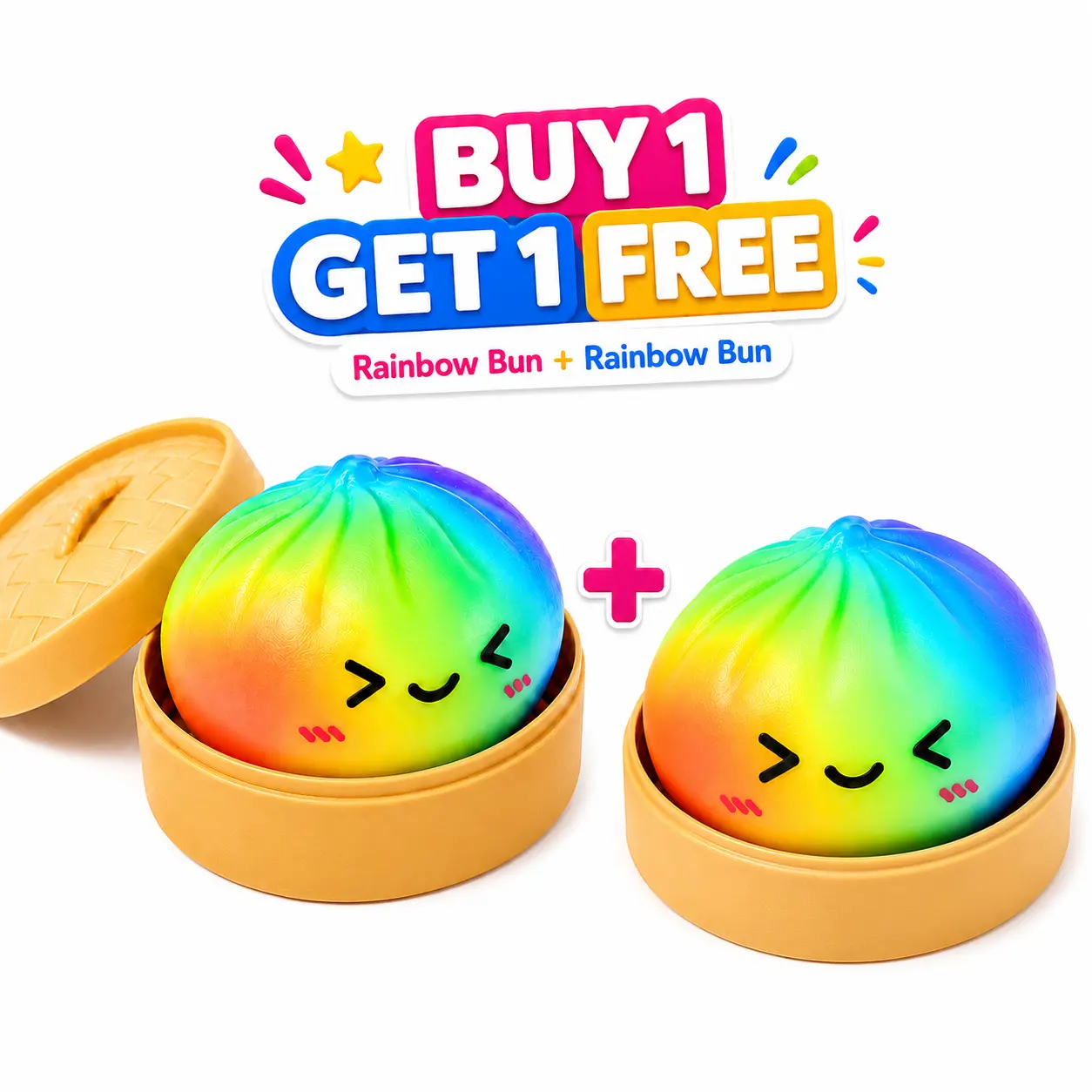 BUY 1 GET 1 FREE Mystery big rainbow Dumpling giant gianna Squishy Toy Kawaii Fidget Soft TPR material ball Stress anxiety Relief rebound Sensory Toy for Kids Easter Gift box exchange Party Favor Colorful Surprise Emoji Design Galaxy relief hand toy vibes