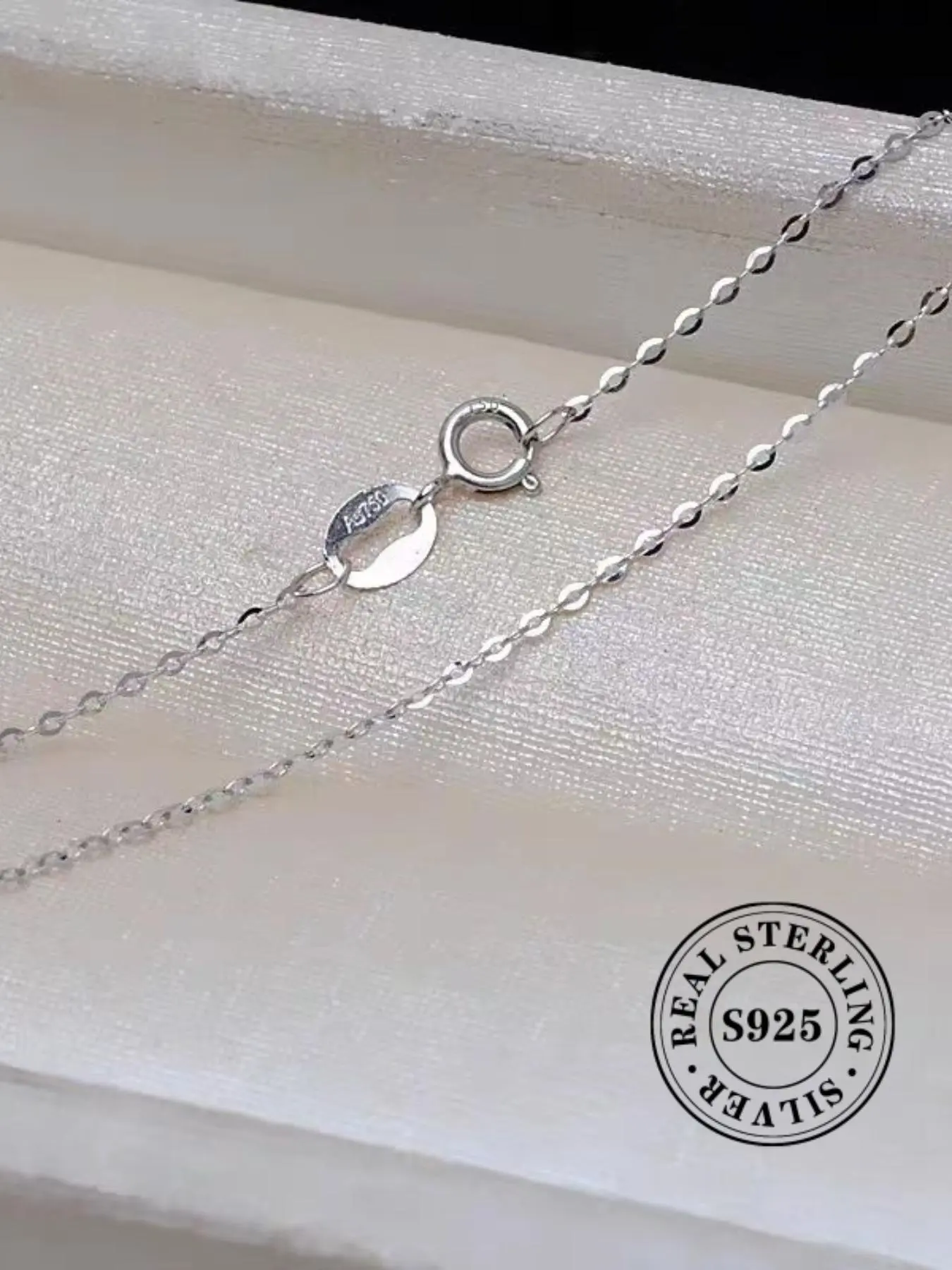 S925 Sterling Silver Simple Chain Necklace, Daily Versatile Chain, Dainty Necklace, Minimalist Pendant Necklace for Women & Girls, Fashion Jewelry for Party, Daily Clothing Decor, Trendy All-match & Exquisite Jewelry for Birthday Gift
