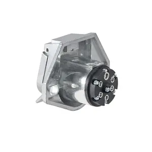 TORQUE 7-Way Round Wiring Harness Vehicle-Side Socket, SAE J560 Style Die-Cast Zinc Housing, 7 Pin Round Connector for Semi Truck Trailer (TR15720)