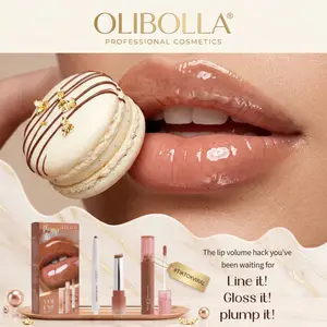 [OLIBOLLA Official] 3D Lip Filler Effect  Instant Volume Sculpt Trio with Peptides  NO NEEDLES! Long-Lasting Waterproof Tint Set tiktokshopspringglowup
